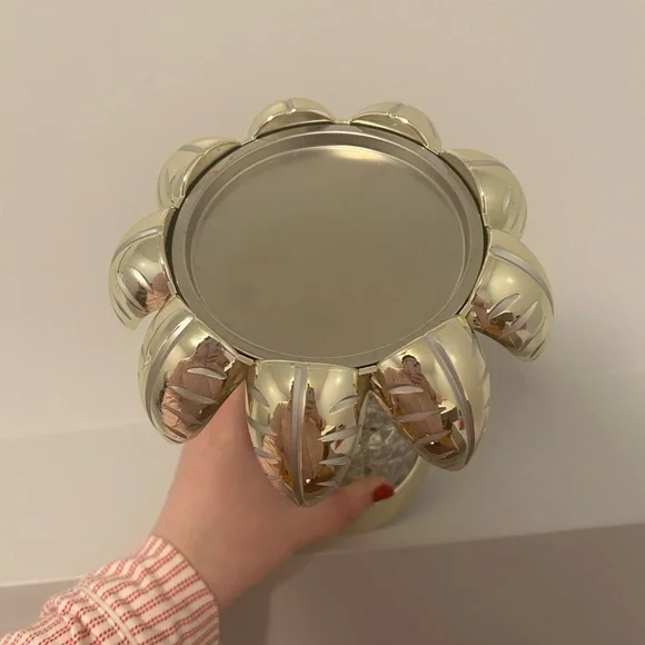 Bath & Body Works Gold and Silver Palm Candle Holder - Picture 2 of 3
